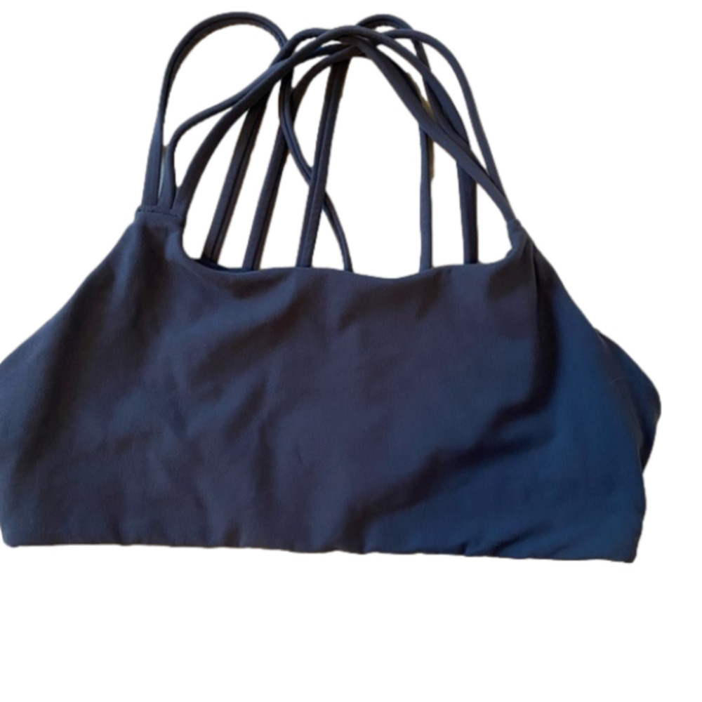 Athleta Women's S Athletic Training Workout Strappy Criss Cross Blue Sports Bra